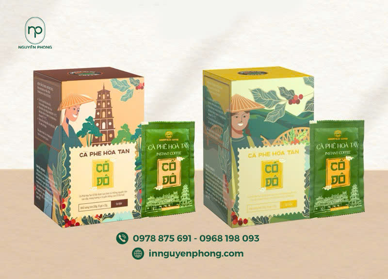 In hộp giấy đựng cà phê hòa tan